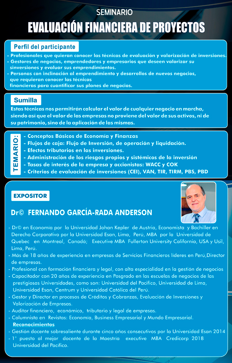 Evaluación Financiera De Proyectos - Colegio De Ingenieros Apurimac